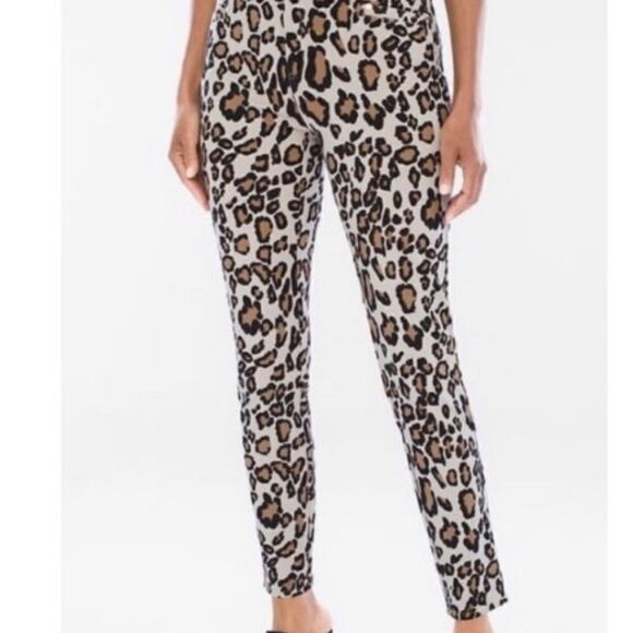 Chico's  So Slimming Leopard Print Stretch Ankle Pants Size .5 - Picture 1 of 15